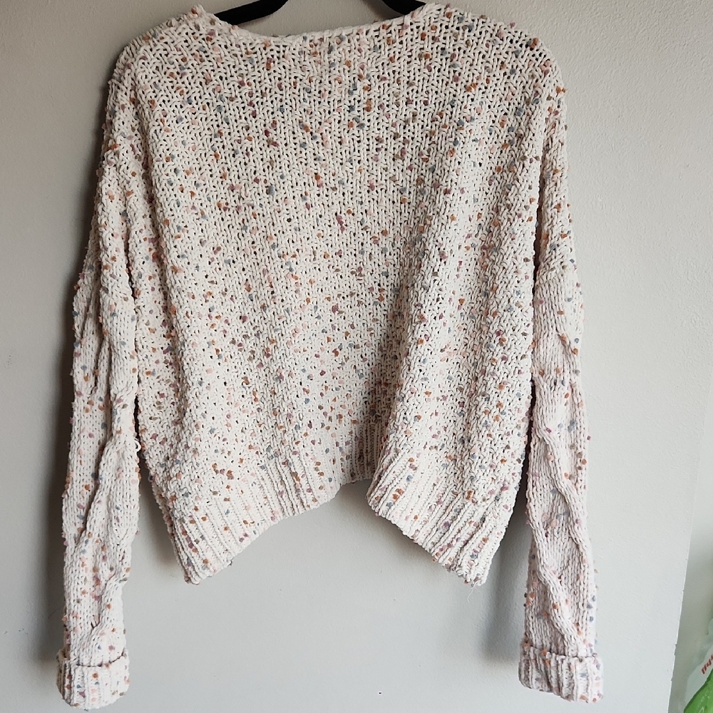 Jessica Simpson Cream Multicolor Knit Cardigan - Picture 5 of 5